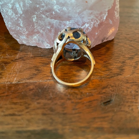 1940 9k Genuine Gold Aquamarine Ring - Picture 3 of 10